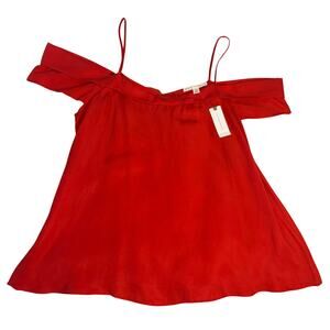 Paper Crown Red Off Shoulder Dress Anthropologie Size M NWT Petite